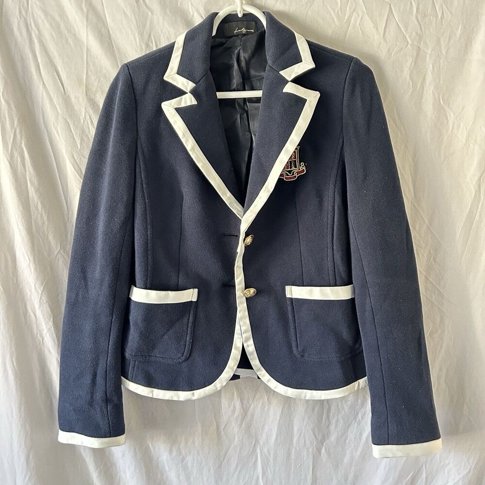 Vintage Y2k Blazer Medium Academia Clean Girl Luxury Crest Polo Old Money Jacket